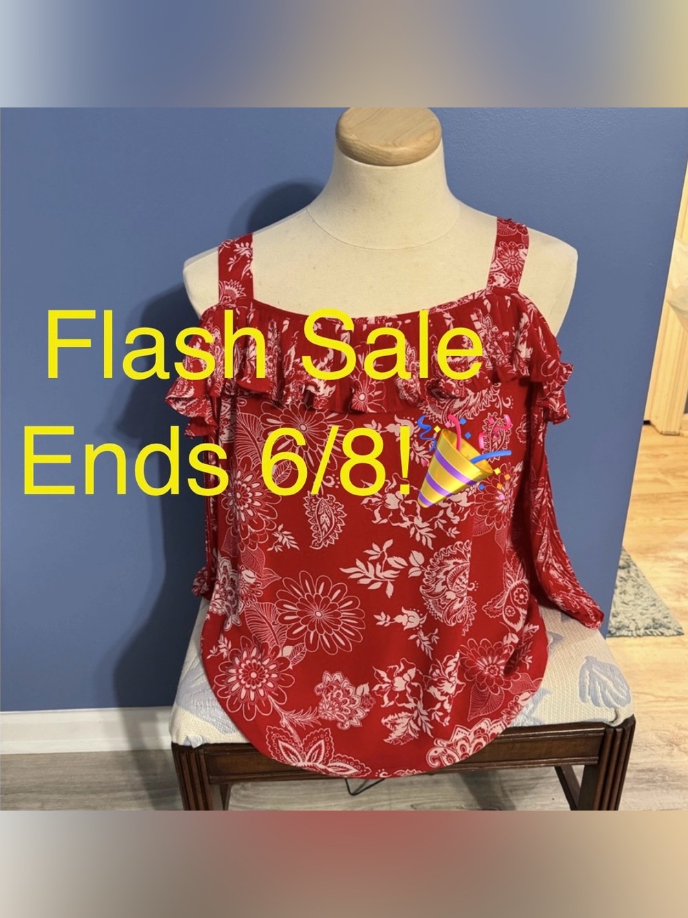 Floral Red Women's Top